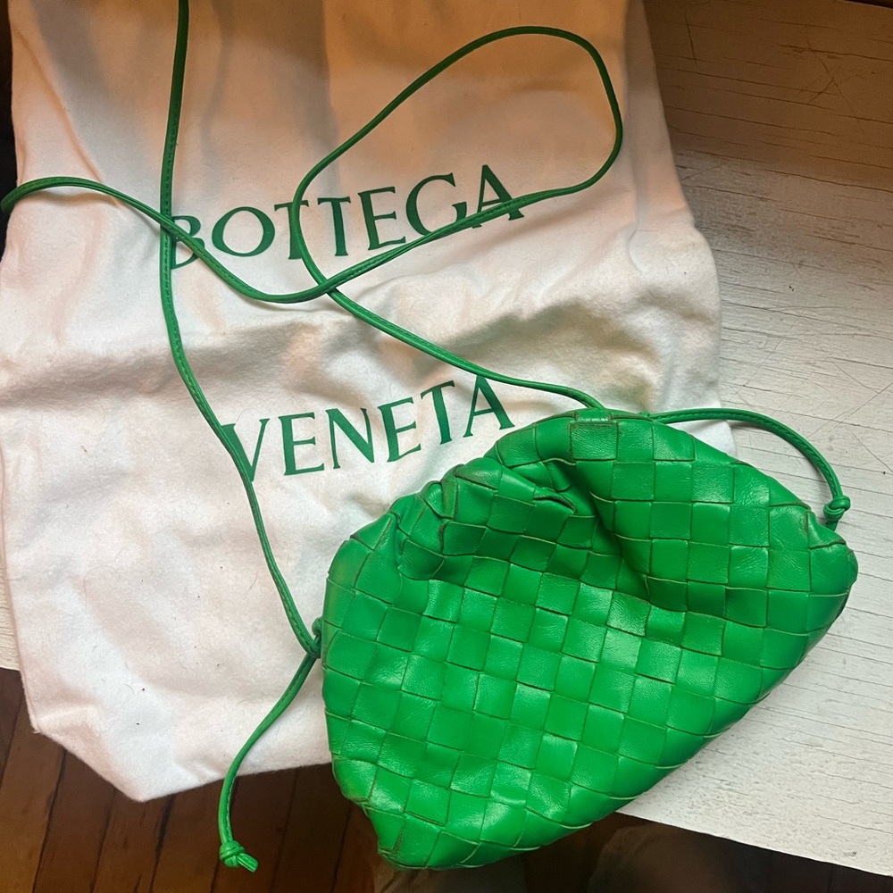Bottega Veneta Intrecciato Mini Pouch Bag Parakeet